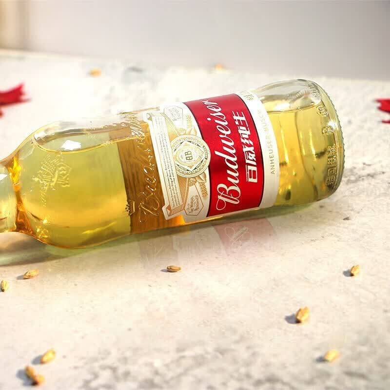 百威啤酒 budweiser国产瓶装啤酒 百威纯生500ml*12瓶整箱
