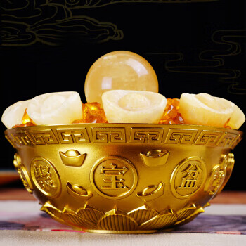 纯铜聚宝盆摆件客厅招财聚财铜盆酒柜装饰品办公室店铺开业礼品 颜色