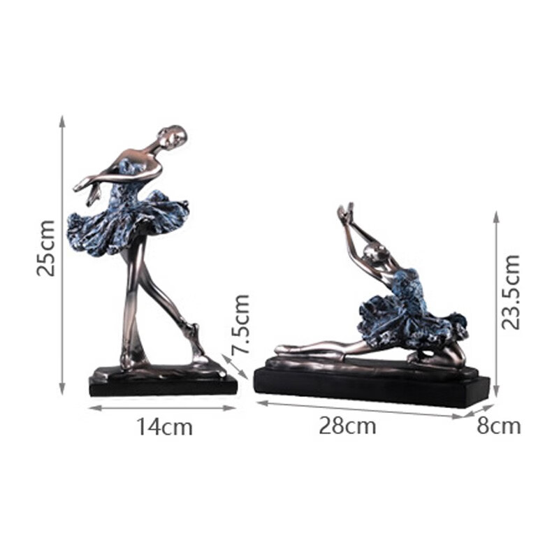 集思美 现代简约芭蕾舞者人物摆件家居客厅电视柜装饰工艺品雕塑摆设 站姿舞者