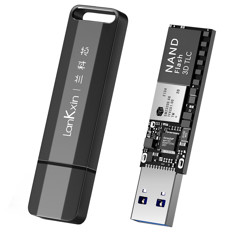 兰科芯USB3.2 超极速固态U盘M891PRO金属U盘读速1050MB/s 大容量随身移动固态硬盘 固态读速1050M/S钛空黑定制版 256GB