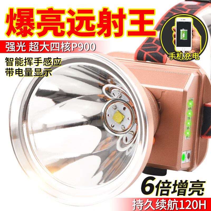 狩猎王led强光头灯充电超亮头戴式电筒户外矿灯超长续航锂电池狩猎