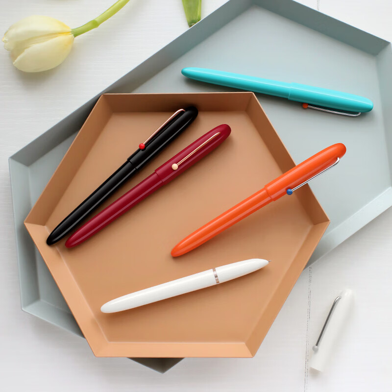 KACO锐途钢笔三年级学生成人练字男女生日礼物EF笔尖墨水笔 配吸墨器/墨囊 红色K1029
