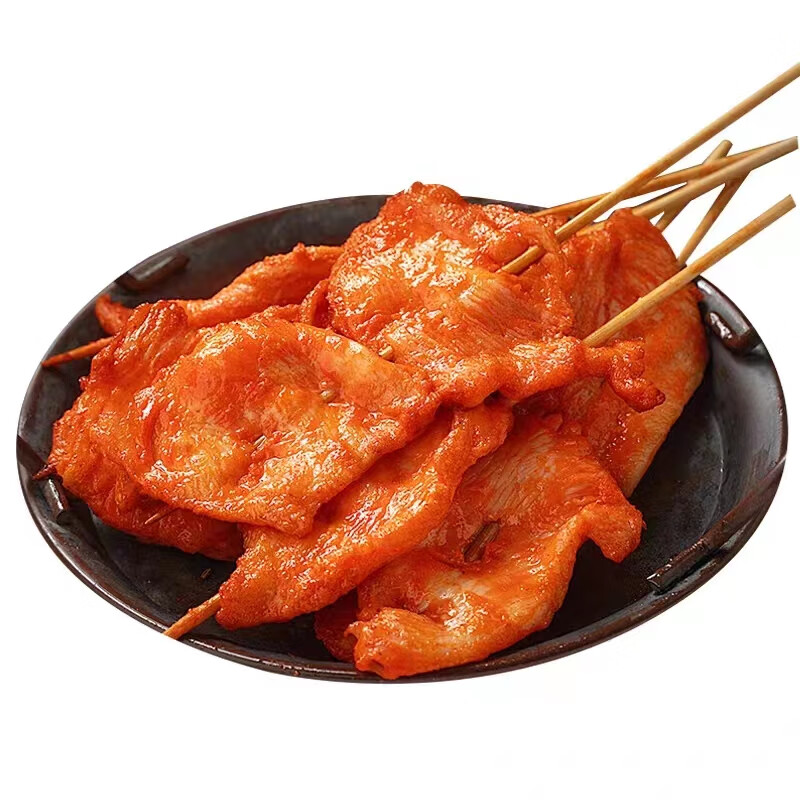 果亦橙奥尔良里脊肉片铁板里脊肉串 烧烤油炸鸡肉串 搭配手抓饼早餐