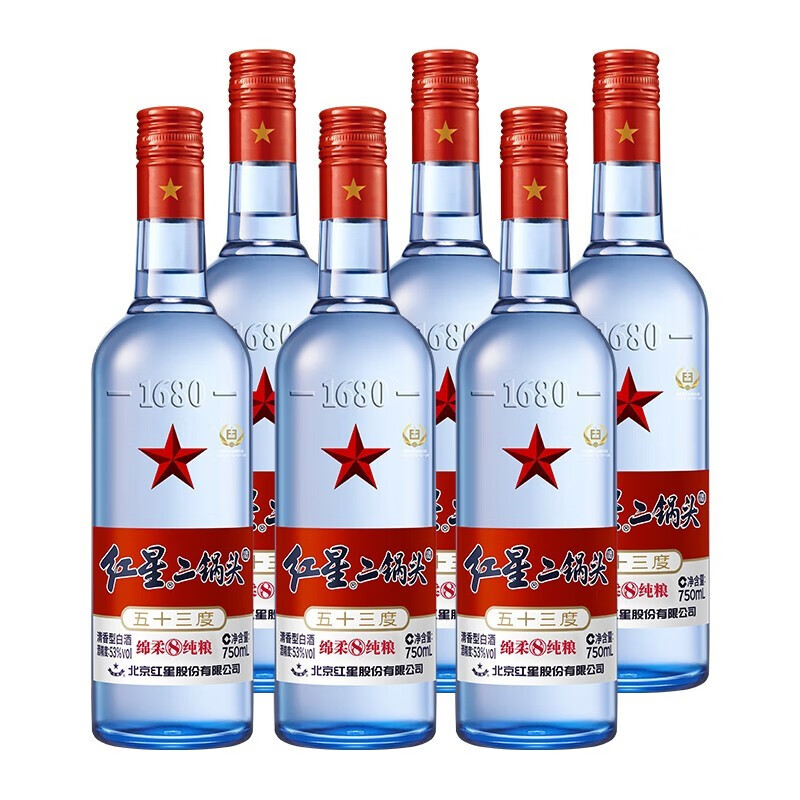 Erguotou ���Ƕ���ͷ ��ƿ����8 53�� ������ 750ml 6ƿ 219Ԫ