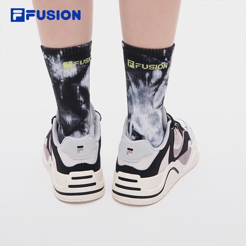 FILA FUSION斐乐潮牌高腰袜子情侣2023秋新款时尚休闲长筒袜男袜女 深黑-BK S怎么看?