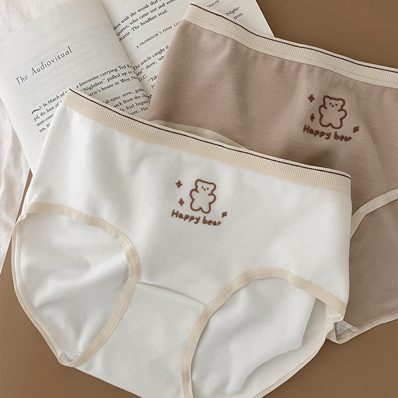 羅亨士情侣内裤一男一女生夫妻底裤衩莫代尔小熊可爱个性感无痕内衣套装 奶咖小熊 女M/男XXL