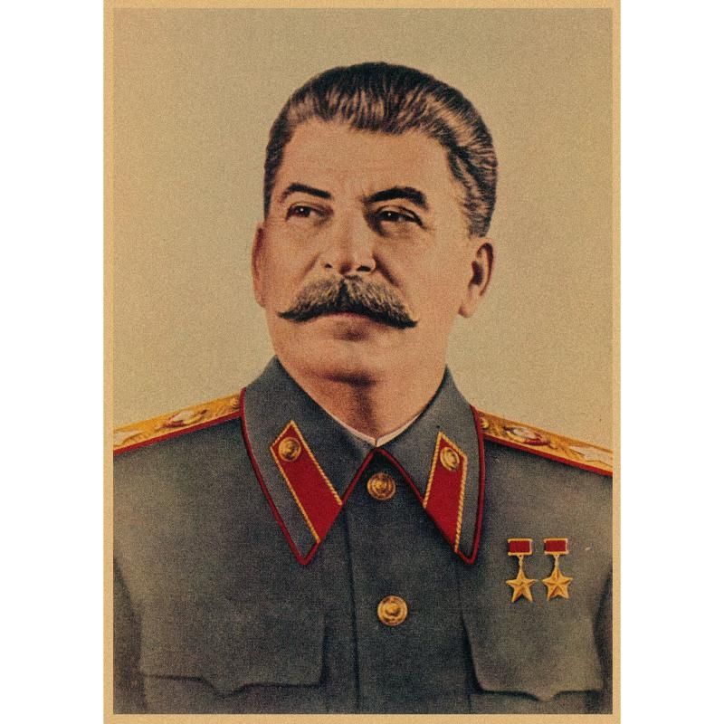 海报墙纸海报红色复古牛皮纸海报斯大林列宁马克思苏维埃