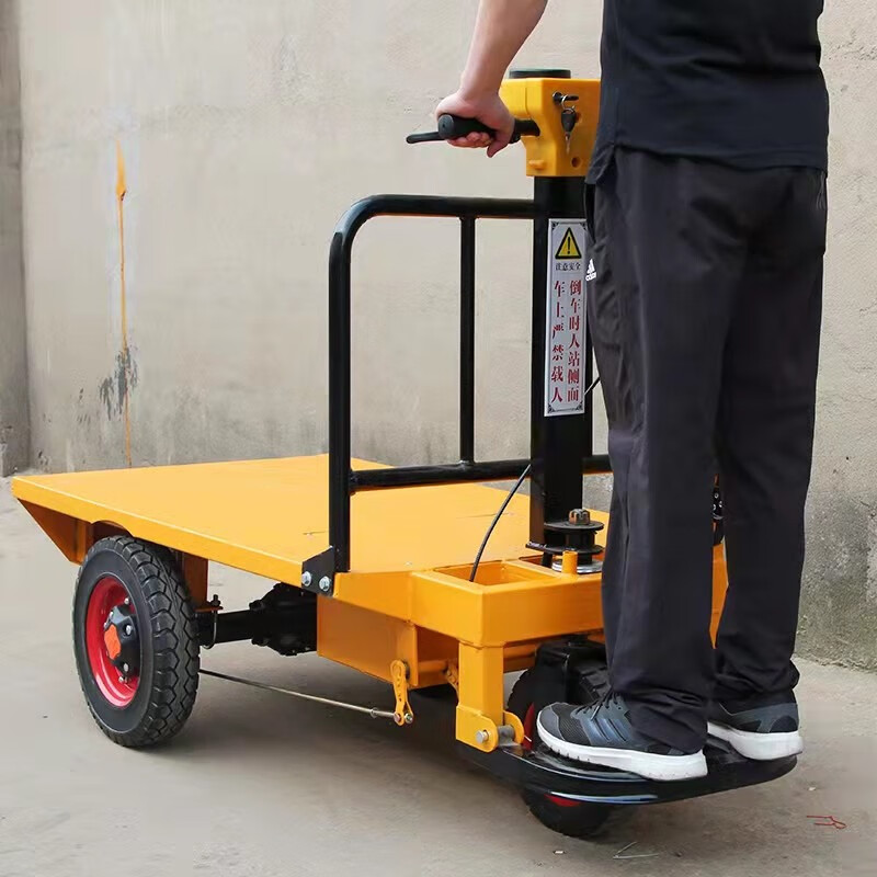 古达工程电动平板车工地搬运车电动手推车建筑工地电动三轮车拉货斗车