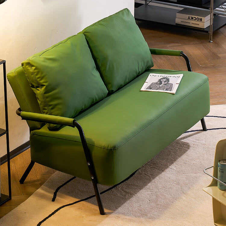 安佚沙发小户型简易小沙发服装店接待区出租房屋猫抓皮艺三人双人沙发