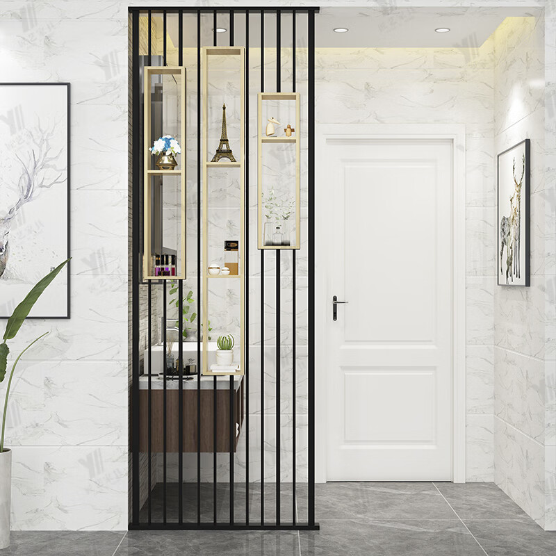 桢知 北欧屏风隔断置物架花架入户隔断玄关装饰餐客厅创意镂空隔断