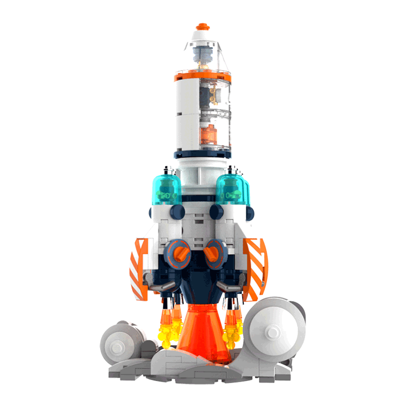 佳奇星际宇航员火箭航天积木兼容乐高玩具摆件儿童拼装手办生日礼物 太空探月火箭