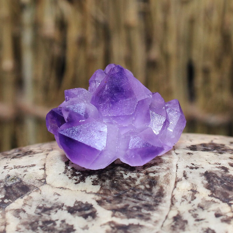 唯誠 天然 水晶石矿石原石儿童收藏矿石教学标本摆件 紫晶簇一块（2-3厘米）