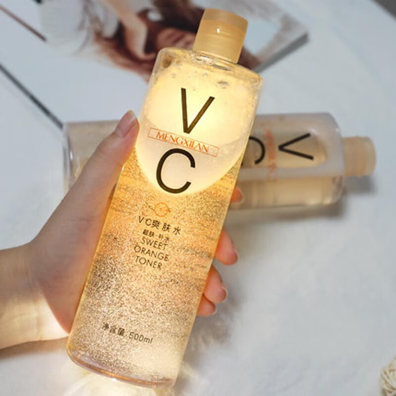梦希蓝vc爽肤水500ml大容量深层保湿滋润毛孔柔肤水晒后湿敷化妆