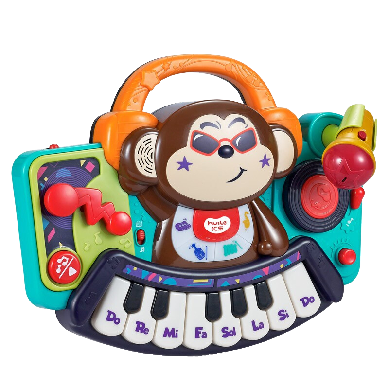 汇乐DJ猴子琴迷你电子琴儿童玩具男孩女孩音乐乐器宝宝早教婴儿玩具启蒙礼物 DJ猴子琴 587