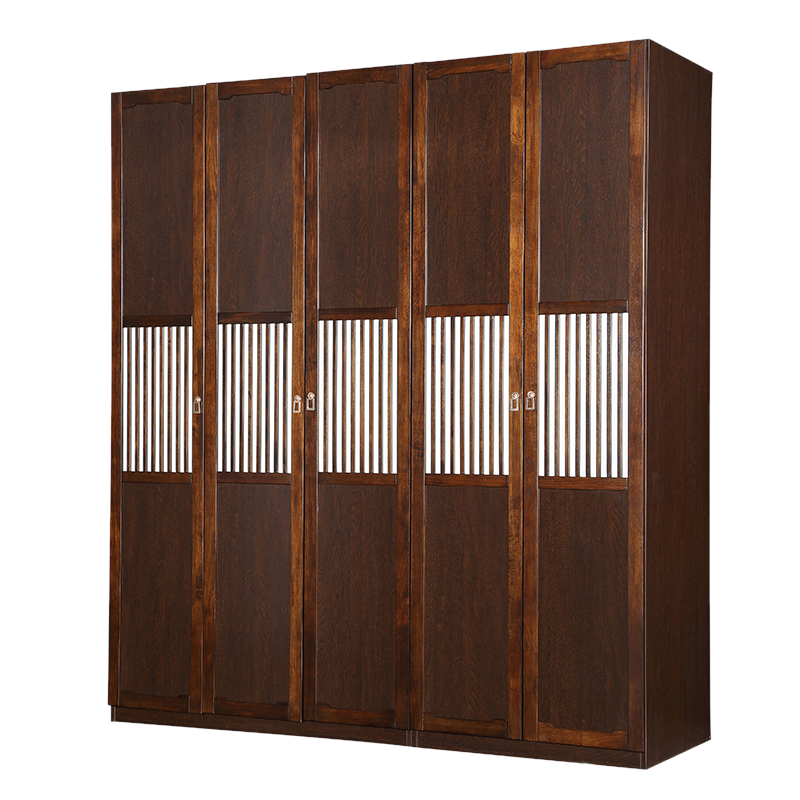 A家  衣柜 木质衣柜实木框架两门三门衣柜子衣橱五门大衣柜整体卧室家具亚梨木春晓系列 B款衣柜 3门衣柜（含裤架）