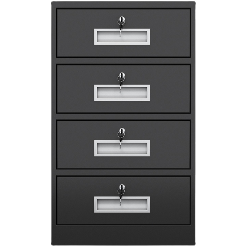 (工匠时光)办公室铁皮文件柜子带锁资料档案柜抽屉小矮柜家用工具阳台储物柜 一斗一门咖白(可加轮子) 0.8mm