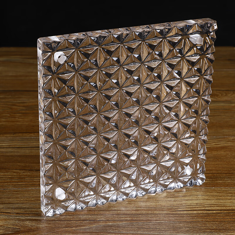 山头林村 压花玻璃隔断 玻璃砖水晶砖彩色水晶玻璃挂片钻石纹挂片屏风