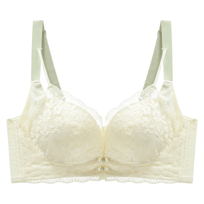 雅姿花大碼大胸顯小文胸無鋼圈防下垂胸罩內衣女薄款聚攏夏調整型收副乳 粉色 L 36/80(BC通杯約0.3CM)