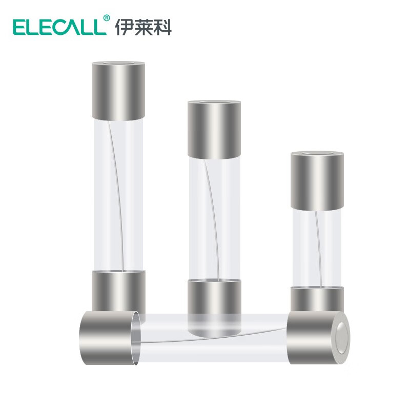 伊莱科 ELECALL  玻璃保险丝管熔断器家用万用表保险管座5*20 1A 【十只装】 