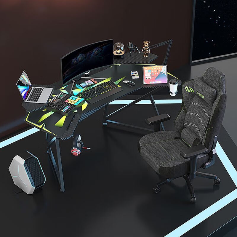 电竞桌碳纤维电脑桌台式电竞桌椅套装家用多功能直播用桌电竞桌子