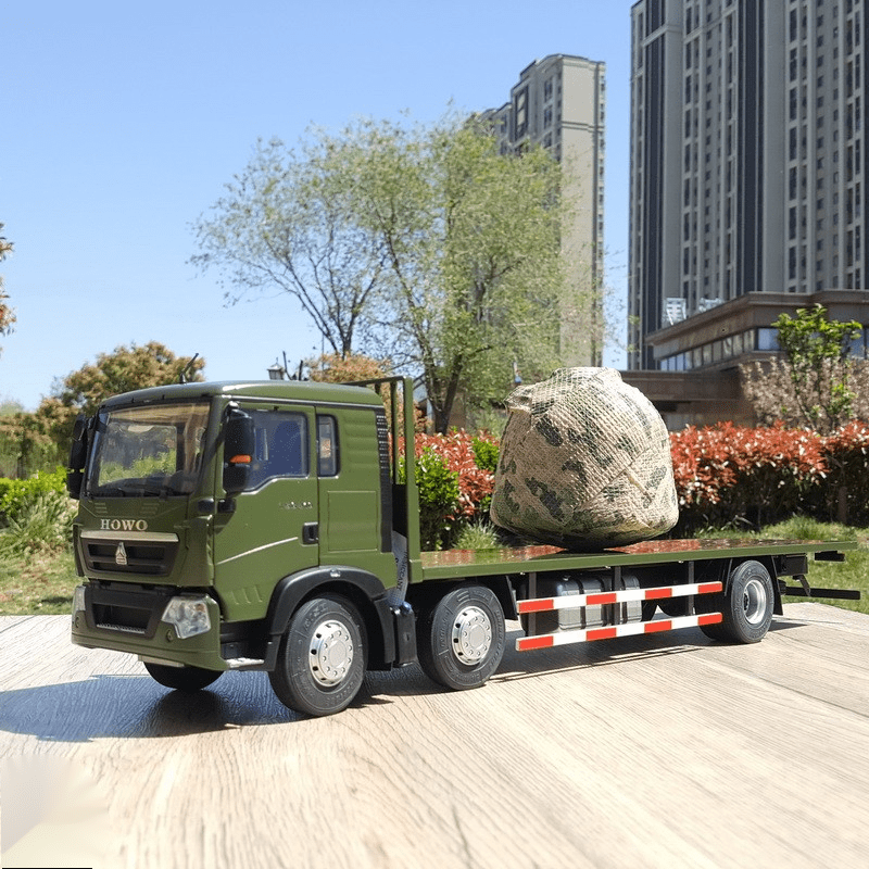 billy rice原厂1:24重汽豪沃howo军车平板运输车月球返回舱卡车 重汽