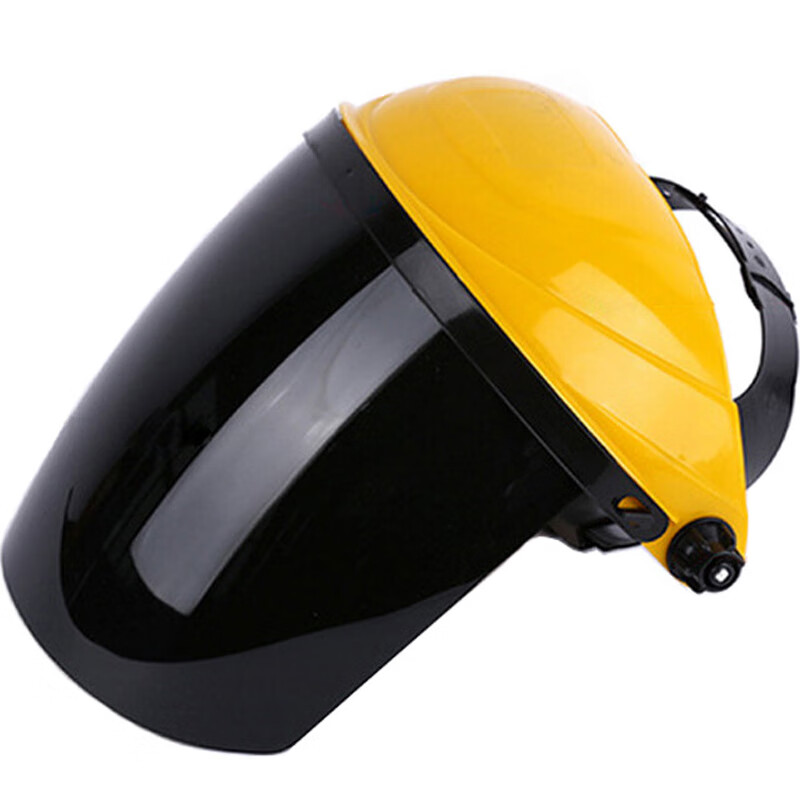 得豫工品 耐高温氩弧焊防护面罩 透明有机玻璃焊接防护面罩 电焊黄顶