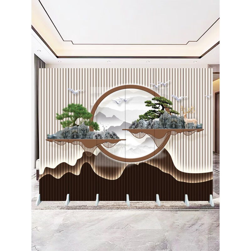 广硕通源屏风客厅隔断墙帘简约现代酒店办公室入户折叠移动玄关遮挡山水画 7扇防透型2.8米宽/1.8米高怎么样,好用不?