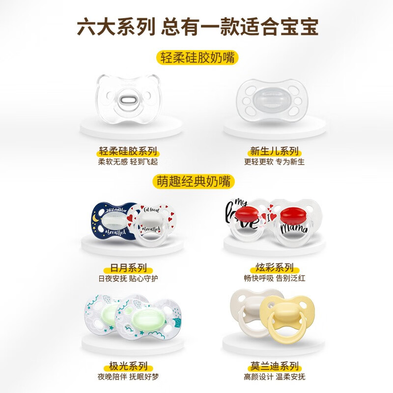 美德乐（Medela） 婴儿安抚奶嘴 新生儿硅胶一体安睡型口欲期安慰奶嘴轻柔硅胶系列 S  0-6个月 1支装 男孩硅胶一体奶嘴