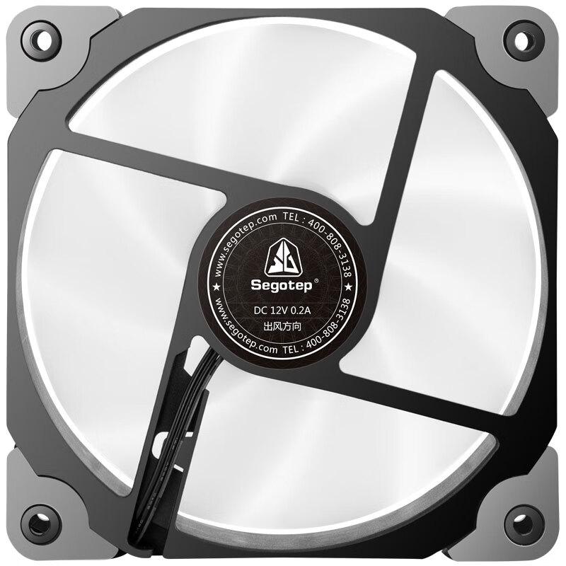鑫谷（Segotep）飞逸12CM无光机箱风扇（半透明扇叶/减震设计/大4pin可集线/电脑主机无灯散热风扇）