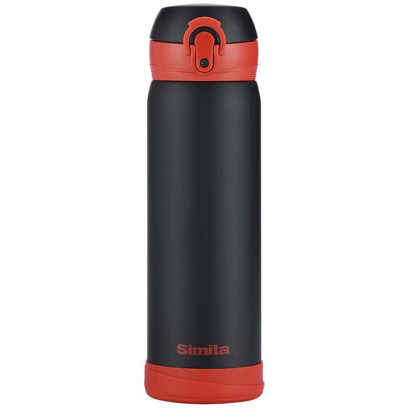 施密特（simita） 保温杯女士316不锈钢茶水分离水杯男士大容量学生杯子车载伴手礼 黑红-【304不锈钢内胆】-500ml