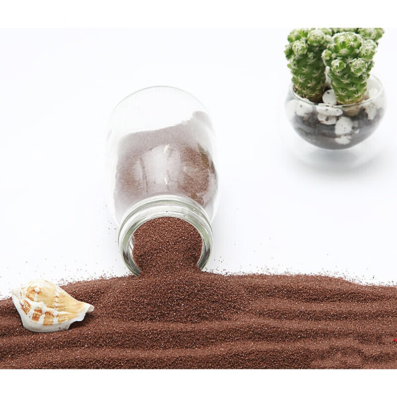柏木格(bai mu ge)500克咖啡色石英砂diy造景装饰沙灭烟沙彩沙彩砂细