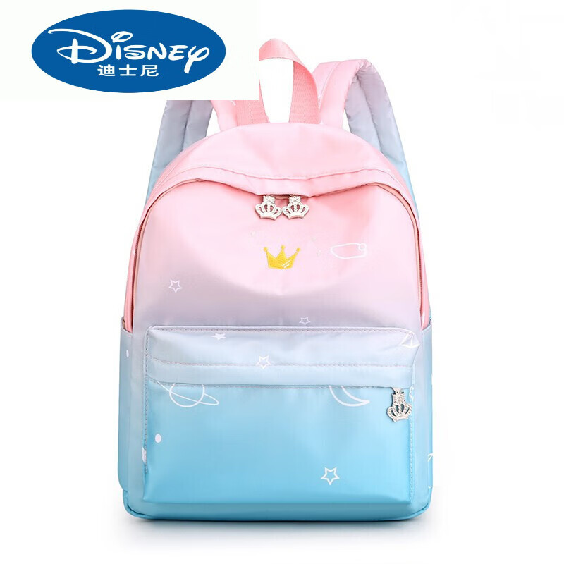 迪士尼（Disney）儿童书包儿童春游背包女童小学生包包潮出游女童旅游轻便休闲双肩 浅粉色星空