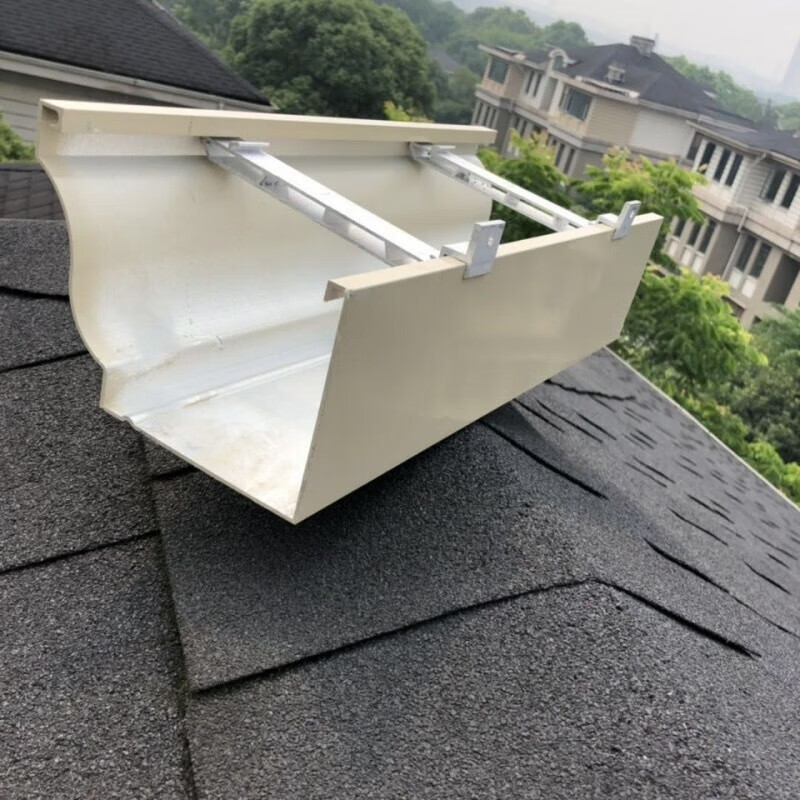 哩嗹啰嗹铝合金别墅房檐接水槽屋檐彩铝阳光房方形排水管成品檐沟 5