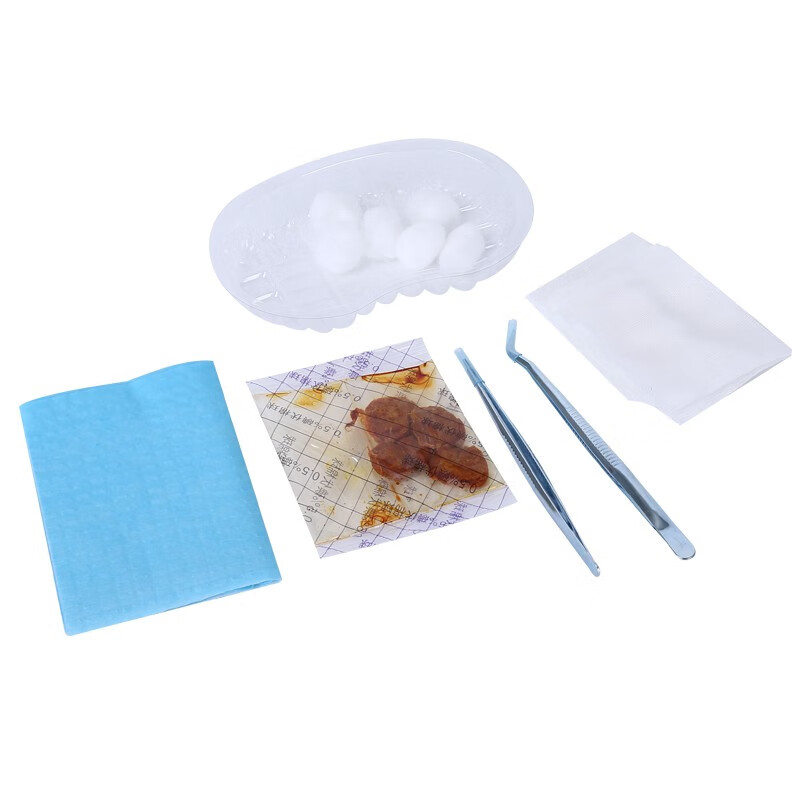 威高 一次性无菌换药包医用清创护理包碘伏消毒带棉球镊子弯镊棉球