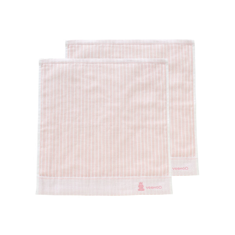 英氏儿童面巾婴儿小毛巾 宝宝洗脸巾2条装新款 粉色 10097027