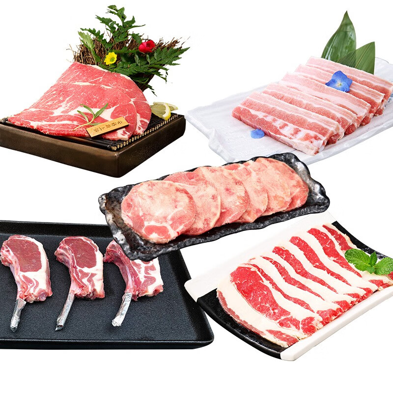 鲜感觉进口韩式烤肉家庭烧烤食材套餐半成品烧烤谷饲原切雪花牛肉片