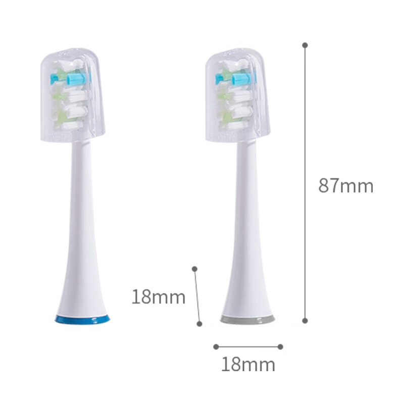 京东京造 X3系列电动牙刷替换刷头 白色 2只装 美国杜邦高密弹性刷毛 顶部磨圆
