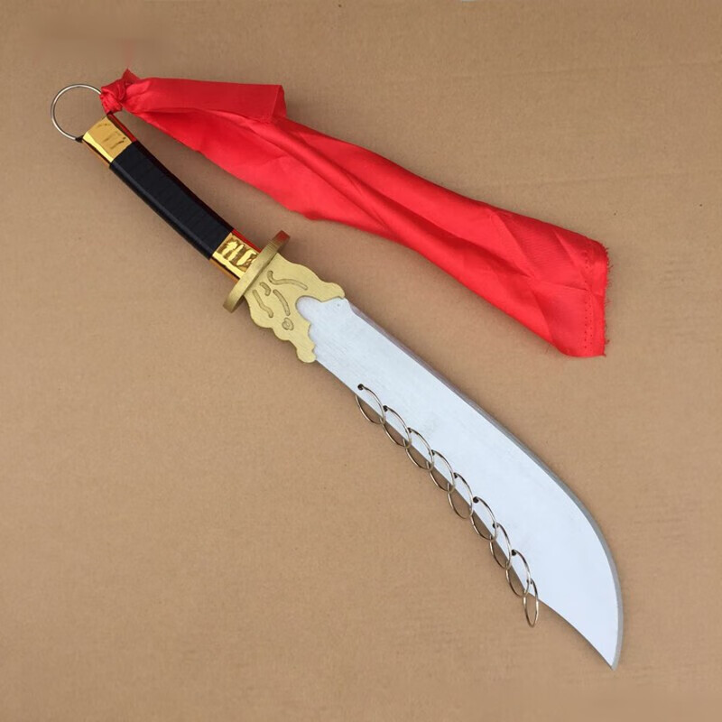 人气高端全木质金丝大环刀舞台表演道具九环儿童玩具木刀带稠武官 总