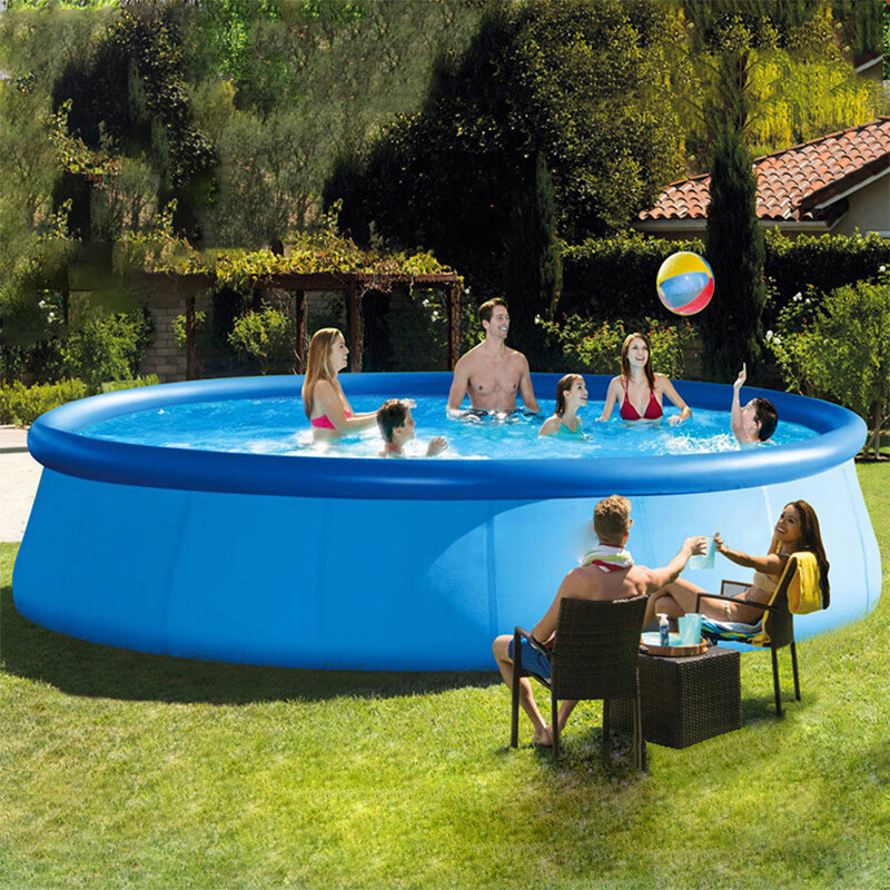 充气游泳池夏季神器子圆型水池水上乐园 家用圆形泳池1-2人(183*51cm)