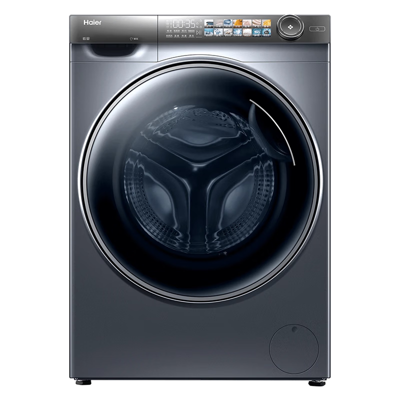 海尔（Haier）新品洗滚筒洗衣机全自动家用 10公斤超薄平嵌 525mm大筒径 彩屏触控 变频智能投放 以旧换新 10028BD14LS