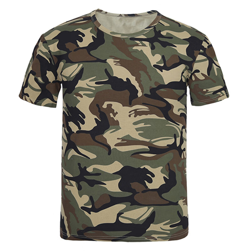 海澜优选 短袖t恤男夏季迷彩纯棉薄款圆领宽松透气半袖背心定制工装