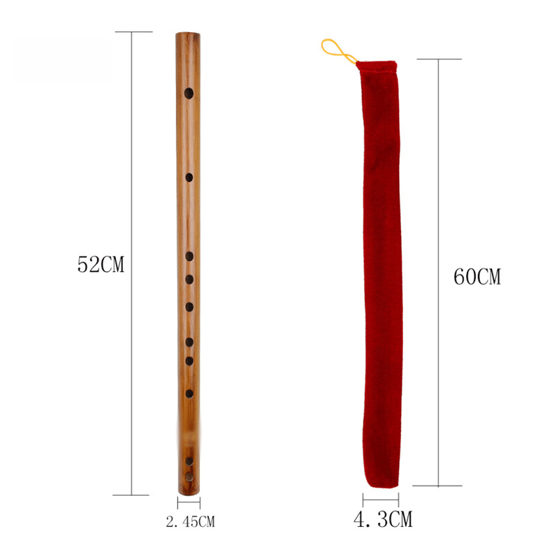 贤怀达zd-01短笛-绒布袋装cdefg调可选入门竹笛小笛子乐器多尺寸可选