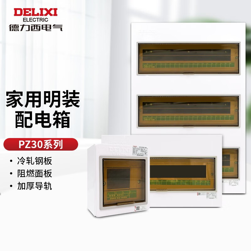 德力西电气(DELIXI ELECTRIC)德力西明装强电空开配电箱PZ30-4/6/8/10/15/20回路 断路器 CDPZ30s-4 回路 明装式 基础型