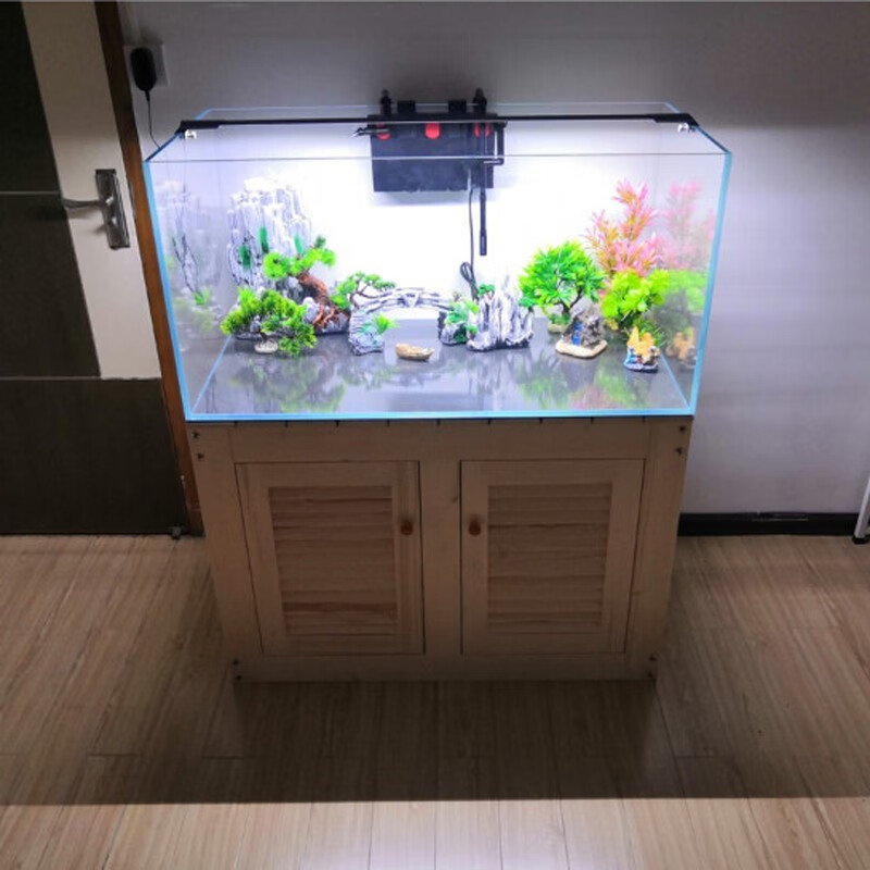 宝贝故事超白鱼缸水族箱整套含水草灯底滤实木底柜主缸套餐生态鱼缸客厅鱼缸家用水草缸可定制整套鱼缸1 50 50 12mm缸 底柜 灯 过滤桶 虎窝购