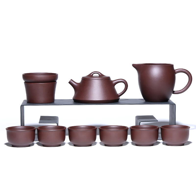 吟艺阁高档紫砂壶套装家用送礼泡茶壶传统孔礼盒装宜兴手工整套茶具 蕴瓢套装十件套 240ml