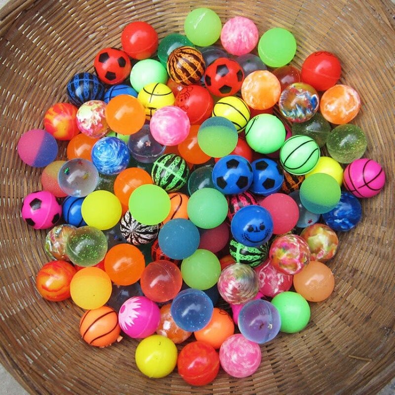 恋卡侬弹弹球 27号混装弹力球儿童玩具球弹弹球扭蛋跳跳球浮水球 混装10个