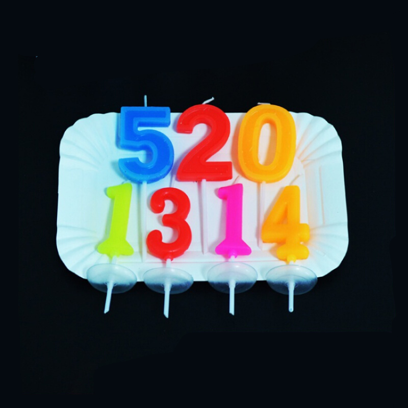 冰晶花（BINGJINGHUA） 生日蜡烛彩色数字蛋糕用蜡烛创意网红小蜡烛宝宝周岁数字生日蜡烛 开槽数字0（3个装）
