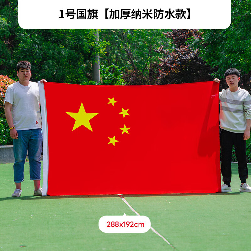 腾澜 中国五星红旗1号2号3号4号5号三号旗子定制手持带旗杆户外装饰