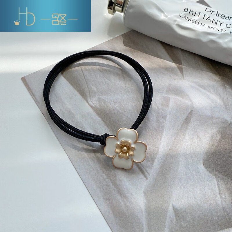 简约气质花朵发绳扎马尾头发头绳夏天森系冷淡风橡皮筋发圈 白色花朵 