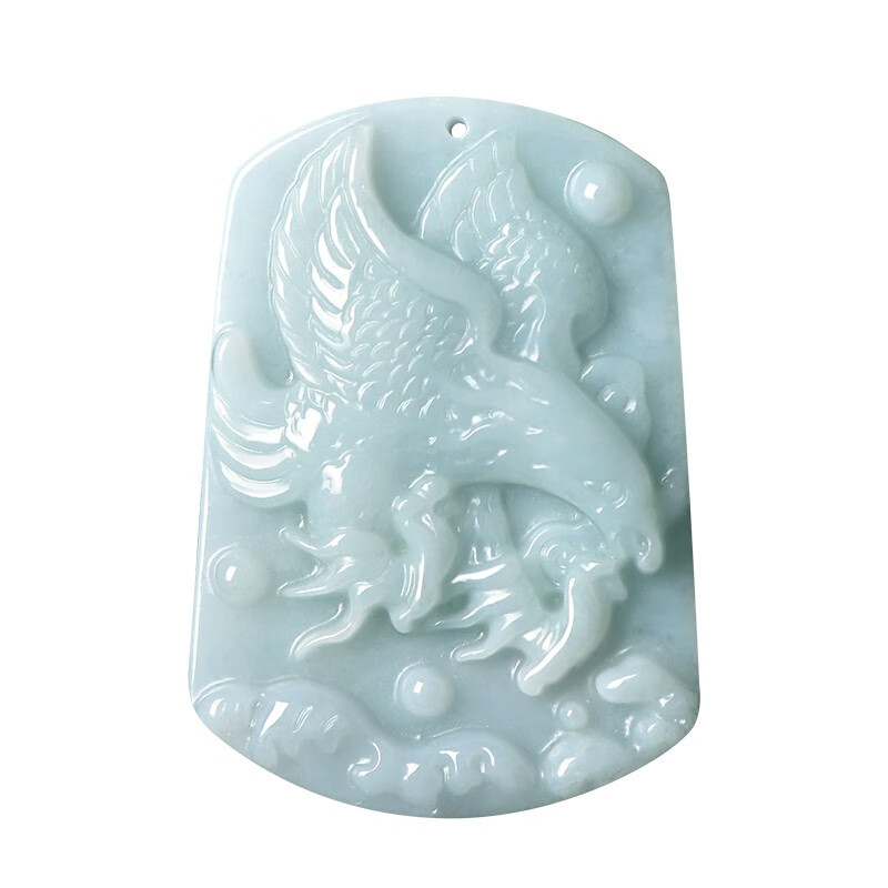 享耀翡翠新款大鹏展翅玉石挂件男款白玉老鹰牌子玉佩玉吊坠带证书